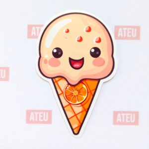 Amalfi orange 3" gloss vinyl diecut sticker