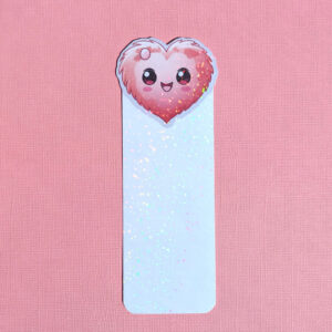My Fuzzy Valentine Heart Holographic Bookmark