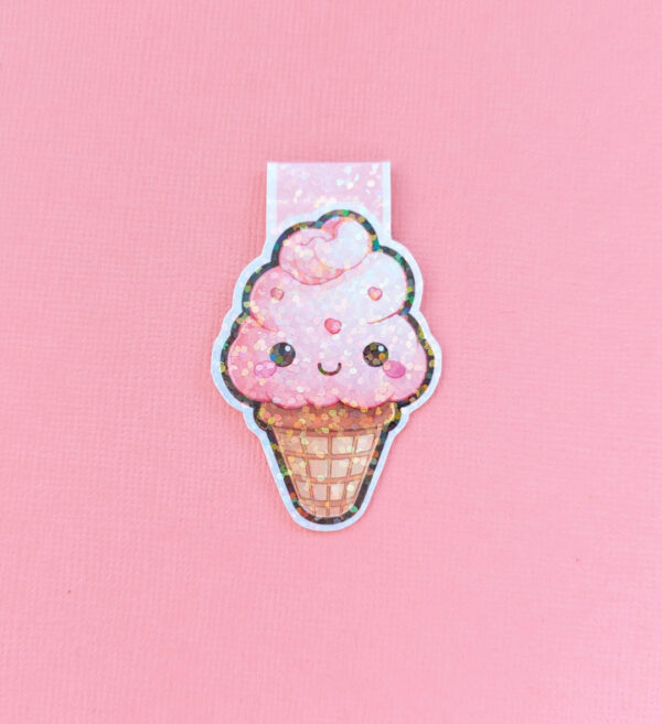 Raspberry delight magnetic bookmark with a holographic laminate finish