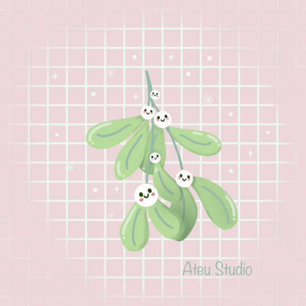 Mistletoe Magic Kawaii 2" Sticker