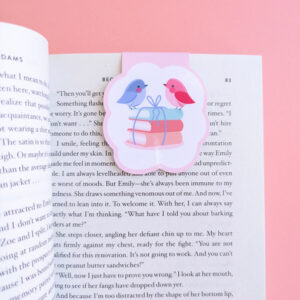 Chapter Chirpers pale pink Magnetic Bookmark designed by Ateu Studio, Kawaii & Bookish Stationery