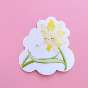 Daffodil Hug Szn 2 inch Gloss Vinyl Sticker