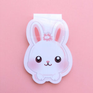 Snow Flower Bunny 2 inch gloss vinyl sticker