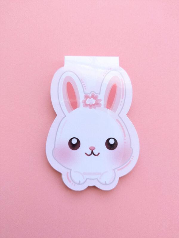 Snow Flower Bunny 2 inch gloss vinyl sticker